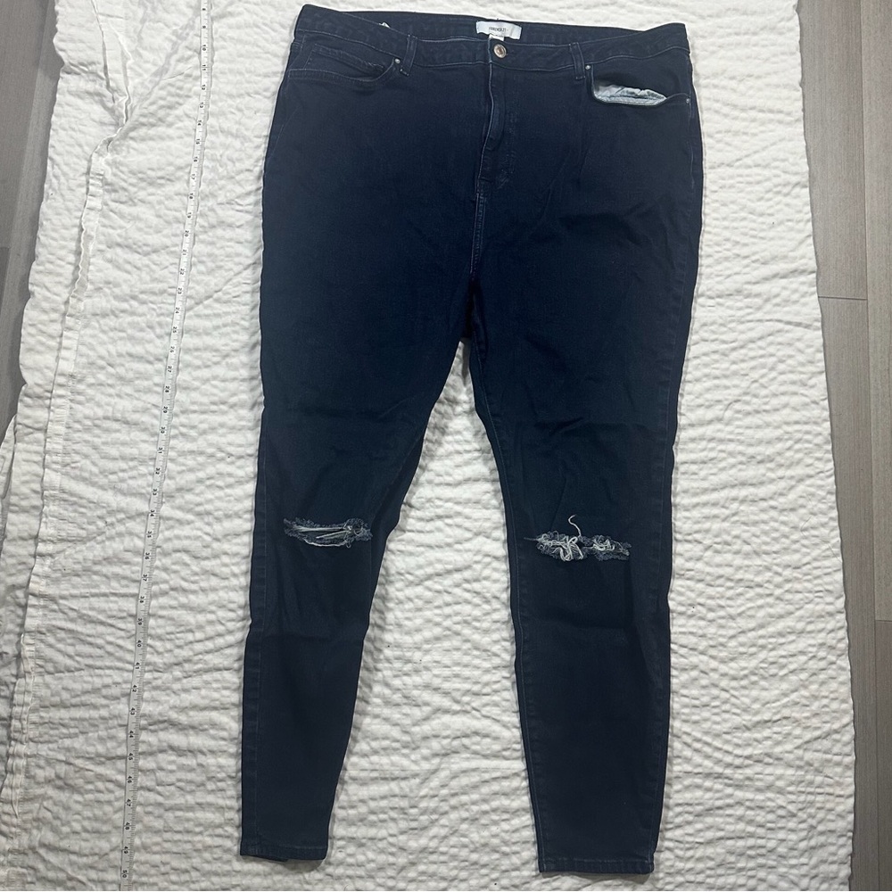 Forever 21+ Ripped Dark Indigo Jeans Women’s 20